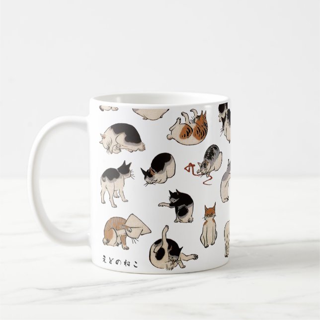 Caneca De Café Gatos Japoneses, Hiroshige, Ukiyo-e (Esquerda)