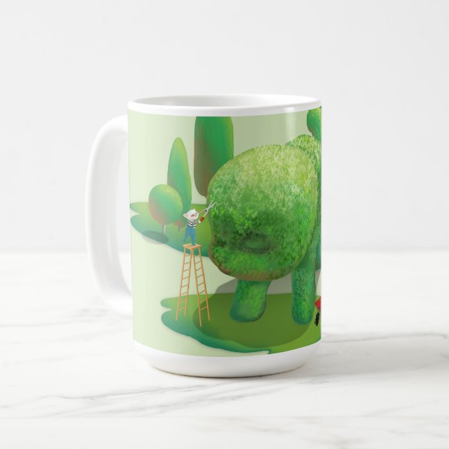 Caneca De Café Gatos-jardineiros e animais verdes (Frente Esquerda)