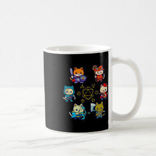 Caneca De Café Gatos Jogadores de Rpg Dados D20 Gatos Nerdy Geek