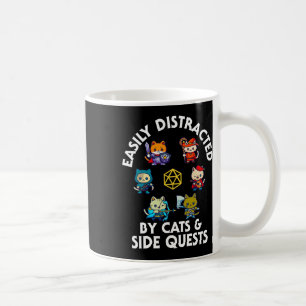 Caneca De Café Gatos Jogadores De Rpg Missão Lateral Divertido Ne