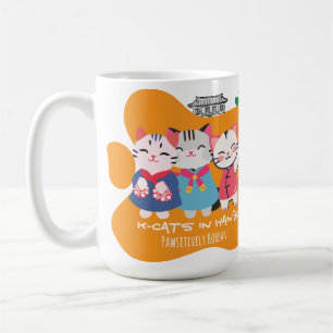 Caneca De Café Gatos K-Cats de Hanbok Presente Adorável da Hera