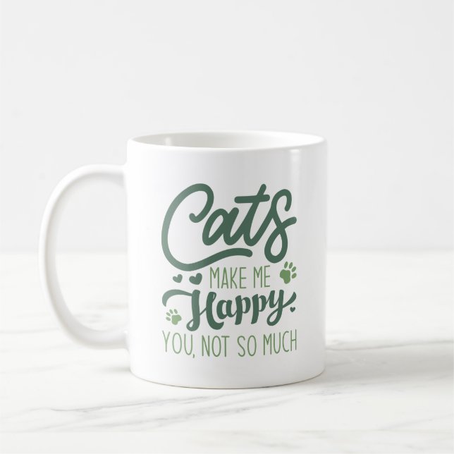 Caneca De Café Gatos Me Fazem Feliz Você Não (Esquerda)