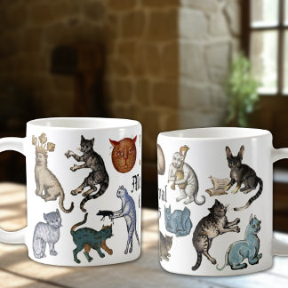 Caneca De Café Gatos Medievais Estranhos