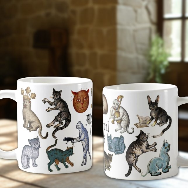 Caneca De Café Gatos Medievais Estranhos (Criador carregado)