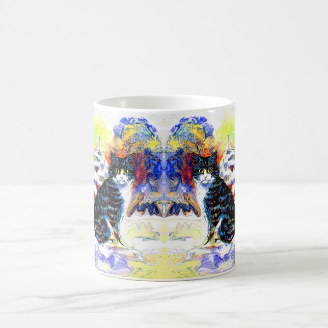 Caneca De Café Gatos na arte da neve (Centro)