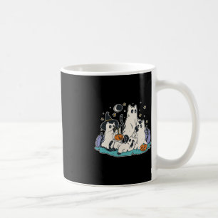 Caneca De Café Gatos negros na fantasia fantasma - Mulheres e hom