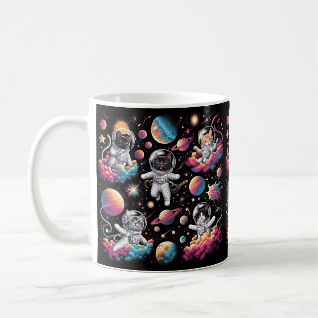 Caneca De Café Gatos no espaço! (Esquerda)
