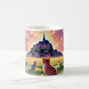 Caneca De Café Gatos no Mont Santo-Michel França
