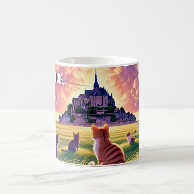 Caneca De Café Gatos no Mont Santo-Michel França (Centro)