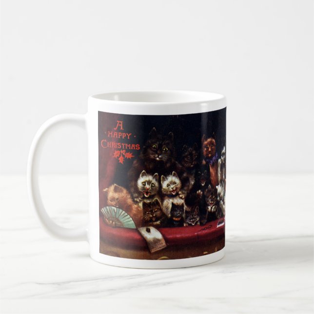 Caneca De Café Gatos no teatro para o Natal (Esquerda)
