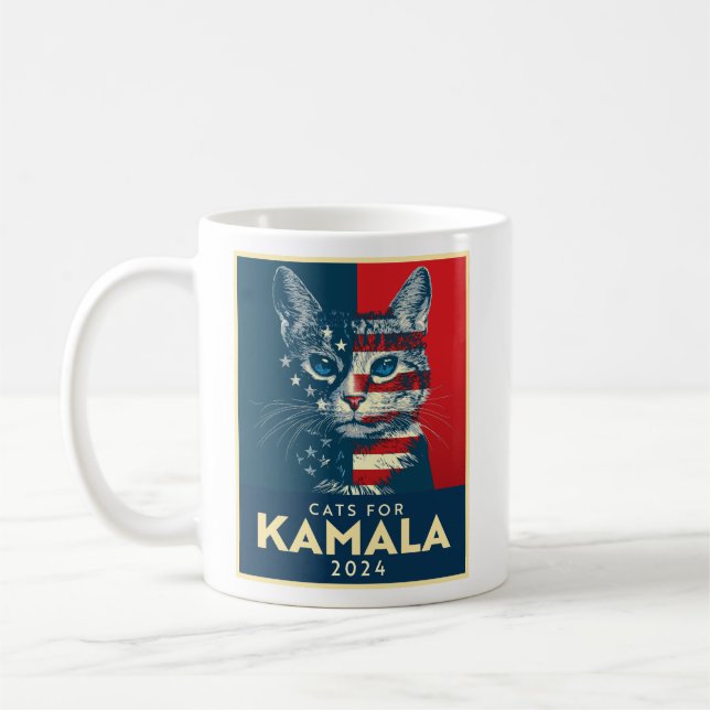 Caneca De Café Gatos para Kamala (Esquerda)