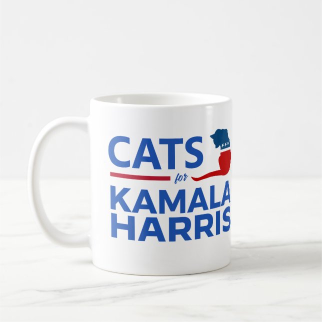 Caneca De Café Gatos para Kamala Harris (Esquerda)