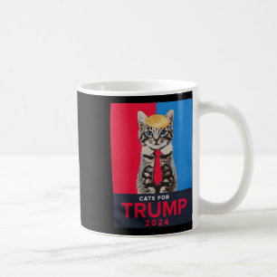 Caneca De Café Gatos Para Trump 2024 Camiseta Divertida Para Vanc