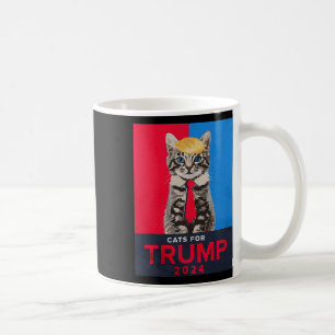 Caneca De Café Gatos Para Trump 2024 Camiseta Divertida Para Vanc
