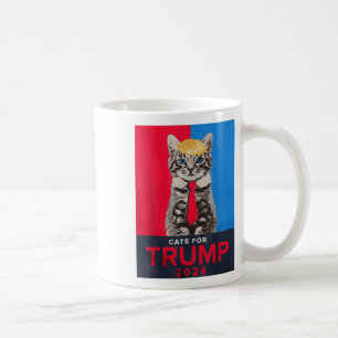 Caneca De Café Gatos Para Trump 2024 Tee Engraçado Para Vance Tru