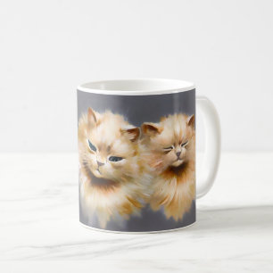 Caneca De Café Gatos Persas Fofos Arte Felina Vintage Louis Wain