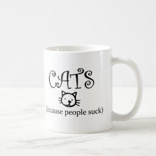 Caneca De Café Gatos porque pessoas são uma droga