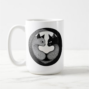 Caneca De Café Gatos pretos e brancos