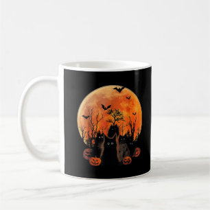 Caneca De Café Gatos Pretos Lua Cheia Engraçado Amante de Animais