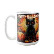 Gatos Pretos Morcegos Abóboras Personalizadas Capr