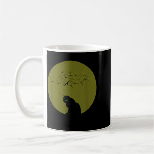 Caneca De Café Gatos Pretos Morcegos Lua de Halloween