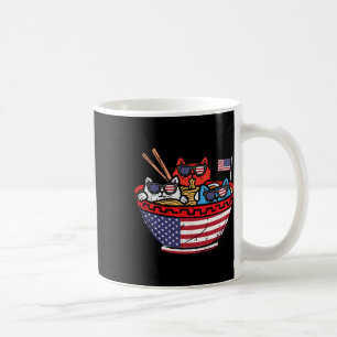 Caneca De Café Gatos Ramen Anime Bandeira Americana EUA Engraçado
