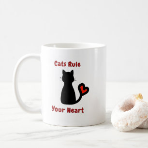 Caneca De Café Gatos Regra Seu Coração