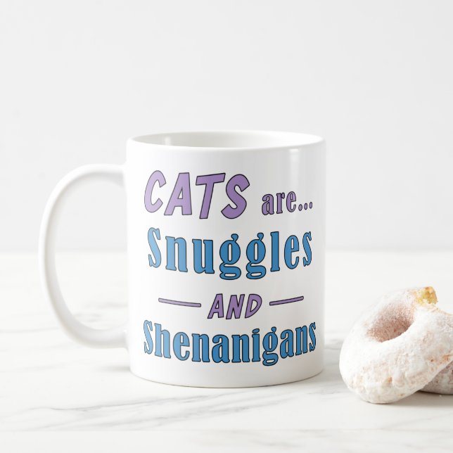 Caneca De Café Gatos são mascotes e Shenanigans (Com Donut)