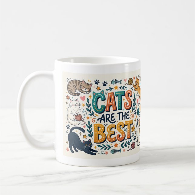 Caneca De Café Gatos São os Melhores (Esquerda)