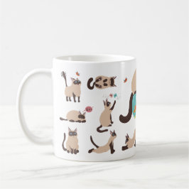 Caneca De Café Gatos siameses engraçado