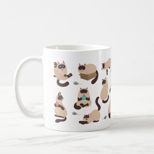 Caneca De Café Gatos siameses engraçado (Esquerda)