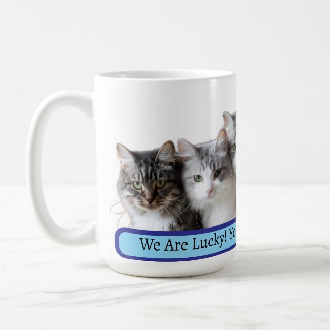 Caneca De Café Gatos Sortudos Melhor Pai (Esquerda)