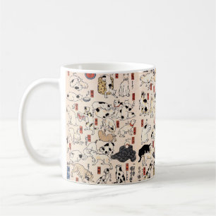 Caneca De Café Gatos Ukiyo-e Japoneses — Texto Personalizado