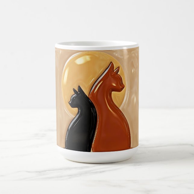 Caneca De Café Gatos Yin Yang Cerâmica (Centro)