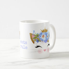 Caneca De Café Gats Rule Princesa Gatinho