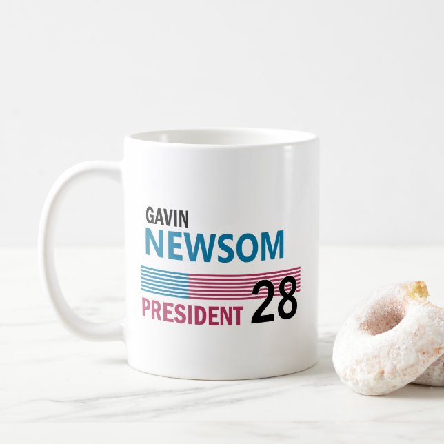 Caneca De Café Gavin Newsom 2028 (Com Donut)