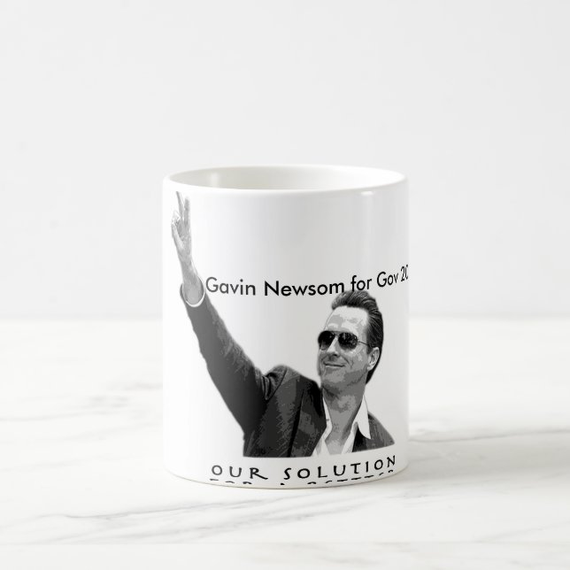 Caneca De Café Gavin Newsom para Gov 2010 (Centro)
