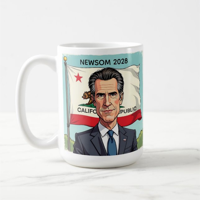 Caneca De Café Gavin Newsom para Presidente Político (Esquerda)