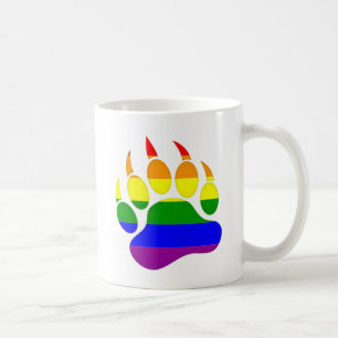 Caneca De Café Gay Bear Pata Arco-íris Sinalizador