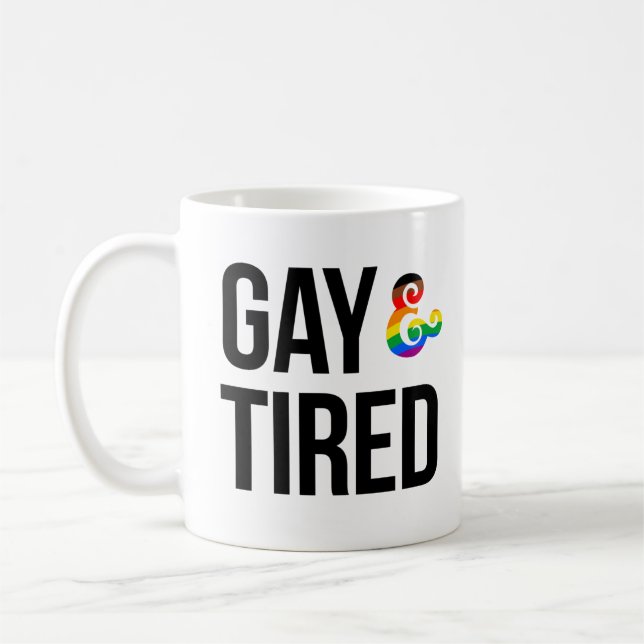 Caneca De Café Gay e Cansado (Esquerda)
