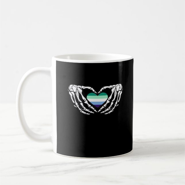 Caneca De Café Gay Male Pride Skeleton Halloween Mlm Gótico C (Esquerda)