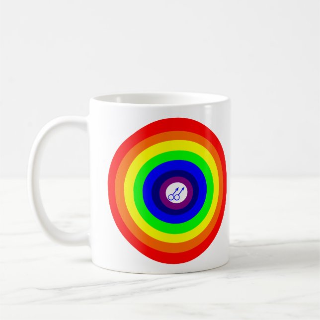Caneca De Café Gay masculino rodando arco-íris (Esquerda)
