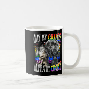 Caneca De Café Gay por acaso alfa por escolha alfa lobo sigma gay