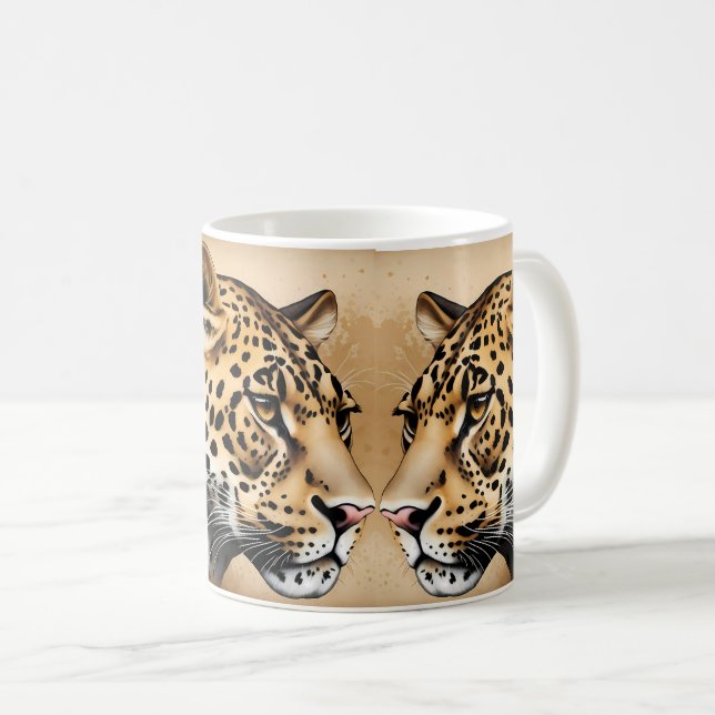 Caneca De Café Gaze do Leopardo: (Frente Esquerda)
