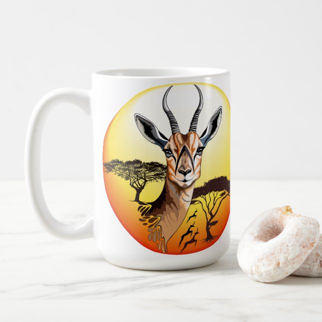 Caneca De Café Gazelle African Antelope Wild Animal (Com Donut)
