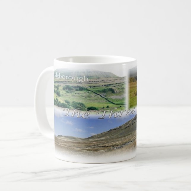 Caneca De Café GB Inglaterra - Yorkshire - Os três Peacks - (Frente Esquerda)