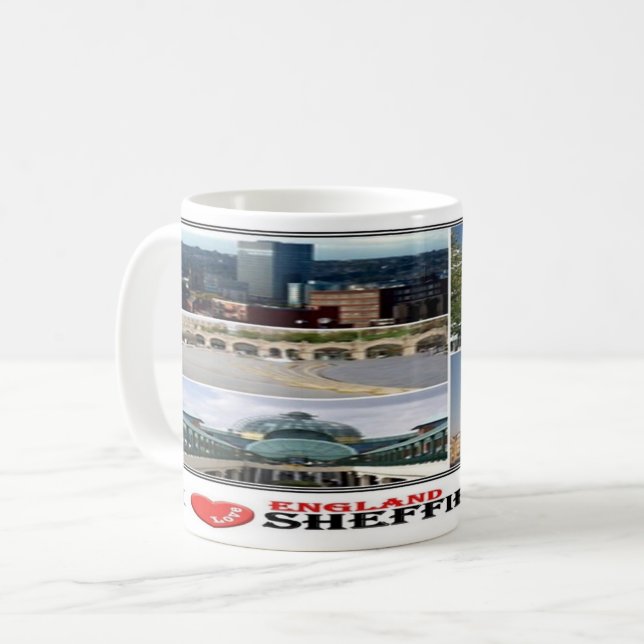 Caneca De Café GB Inglaterra - Yorkshire Sheffield - (Frente Esquerda)
