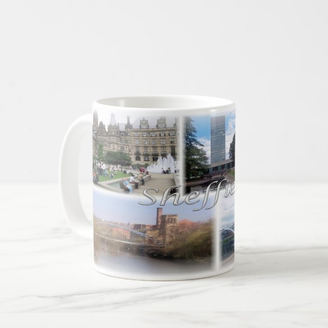 Caneca De Café GB Inglaterra - Yorkshire - Sheffield - (Frente Esquerda)