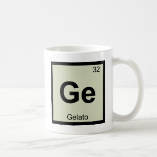 Caneca De Café Ge - Química do Gelato Símbolo da Tabela Periódica