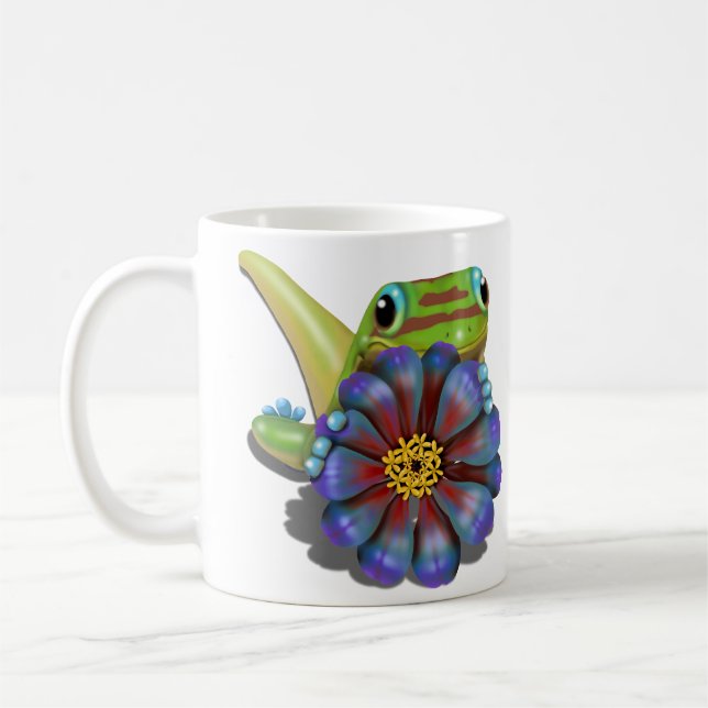 Caneca De Café Gecko com Zinnia (Esquerda)